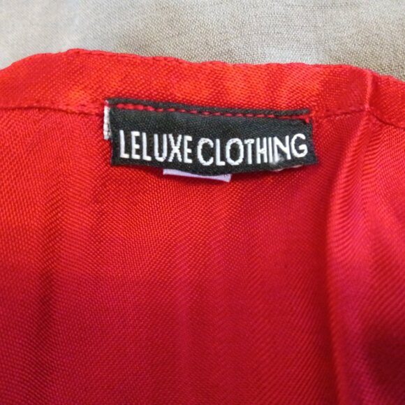 LELUXE Red Satin Retro Flapper Dress Women's Size XL (runs small) NWOT - Picture 4 of 9